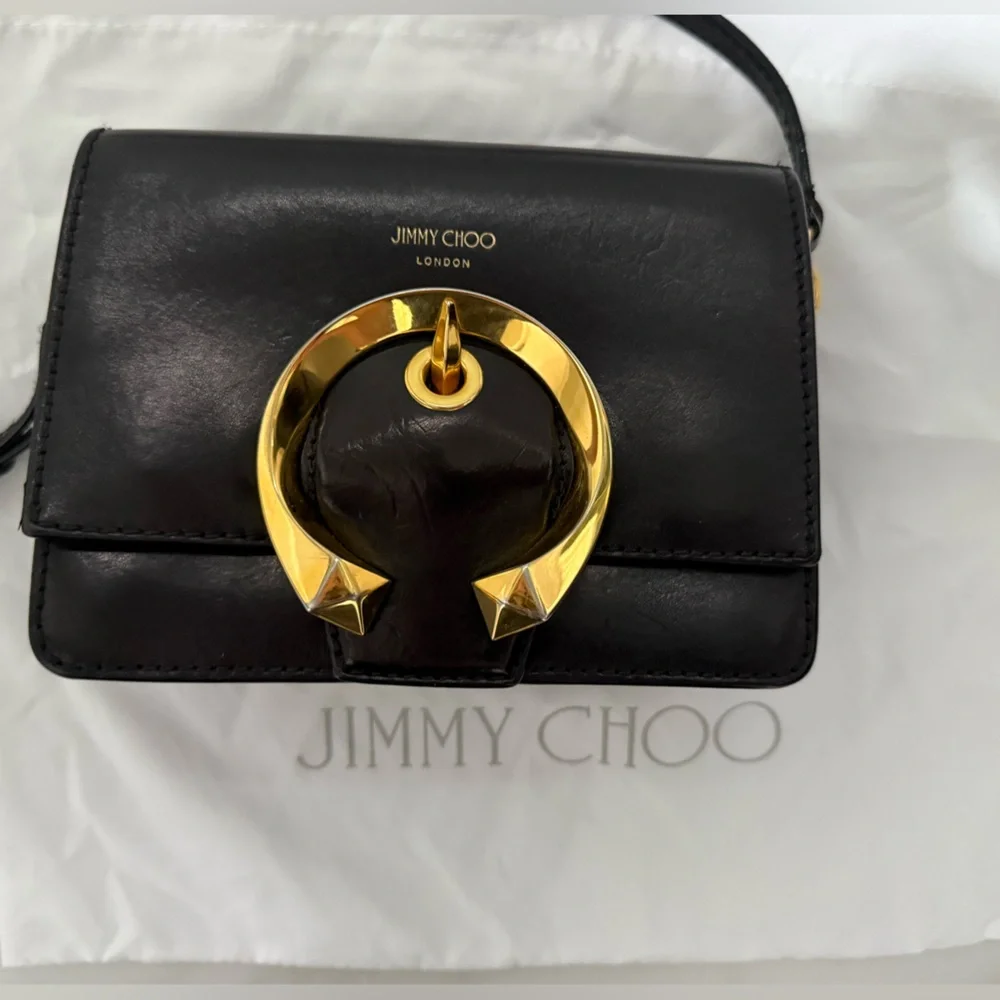 Jimmy Choo Madeline Black Leather Crossbody Bag - Picture 3 of 6